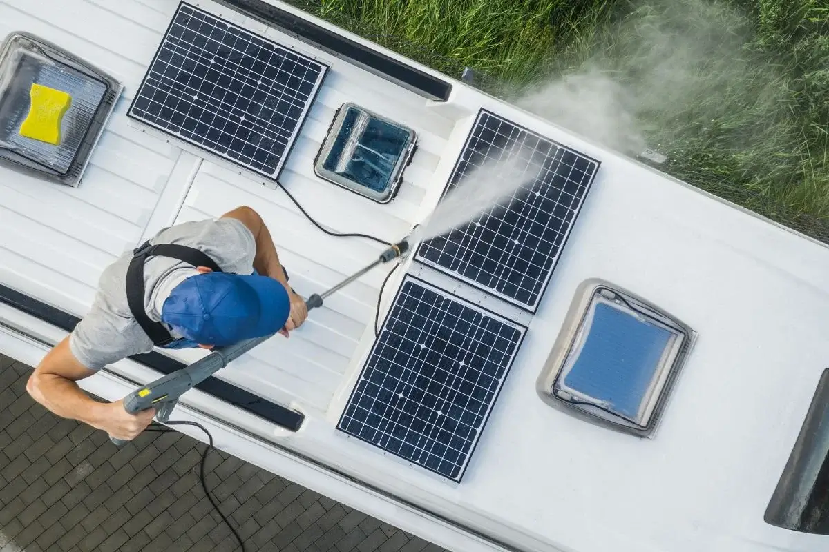 Cleaning RV roof and solar panels