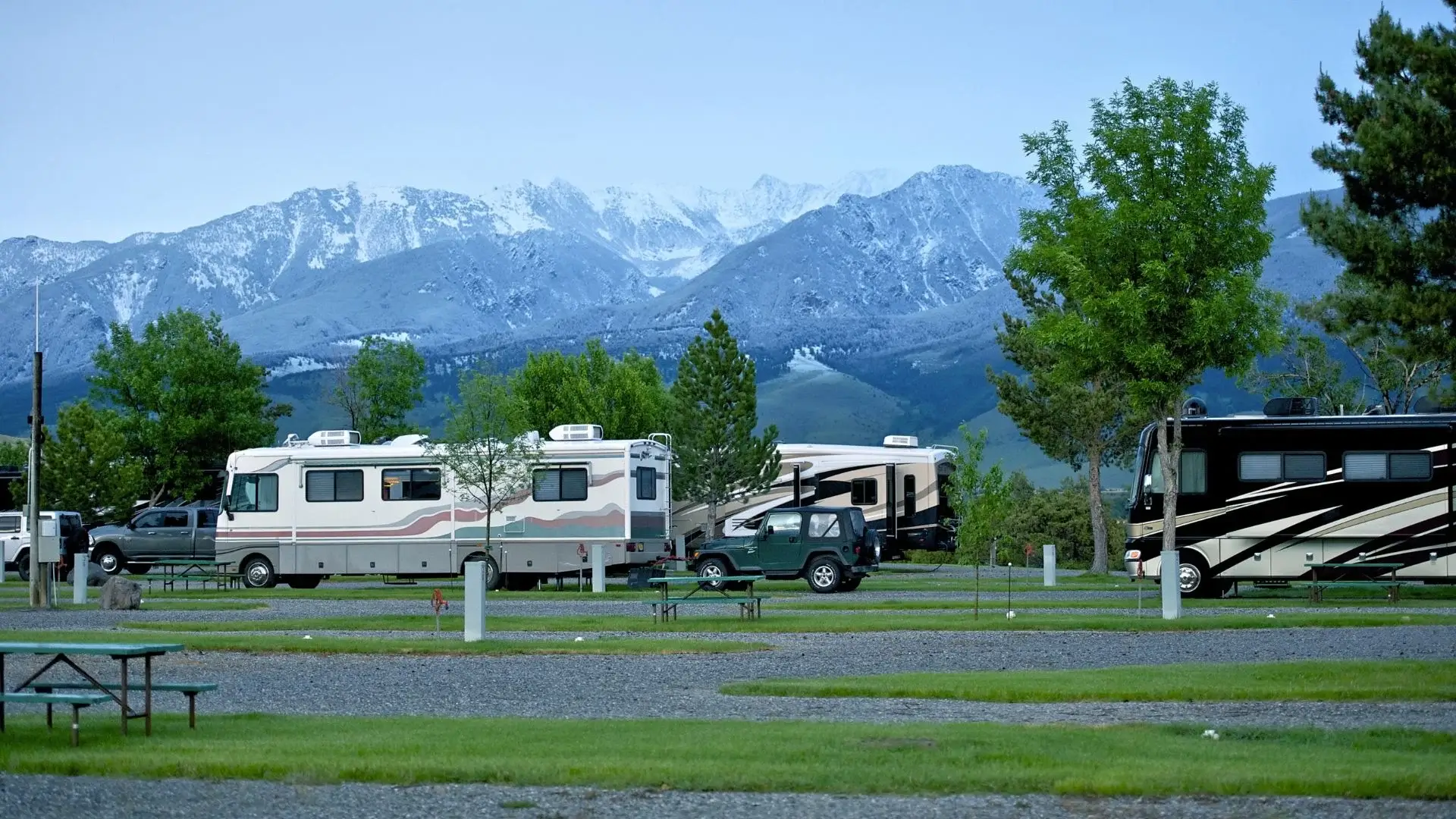 RVs at a campsite