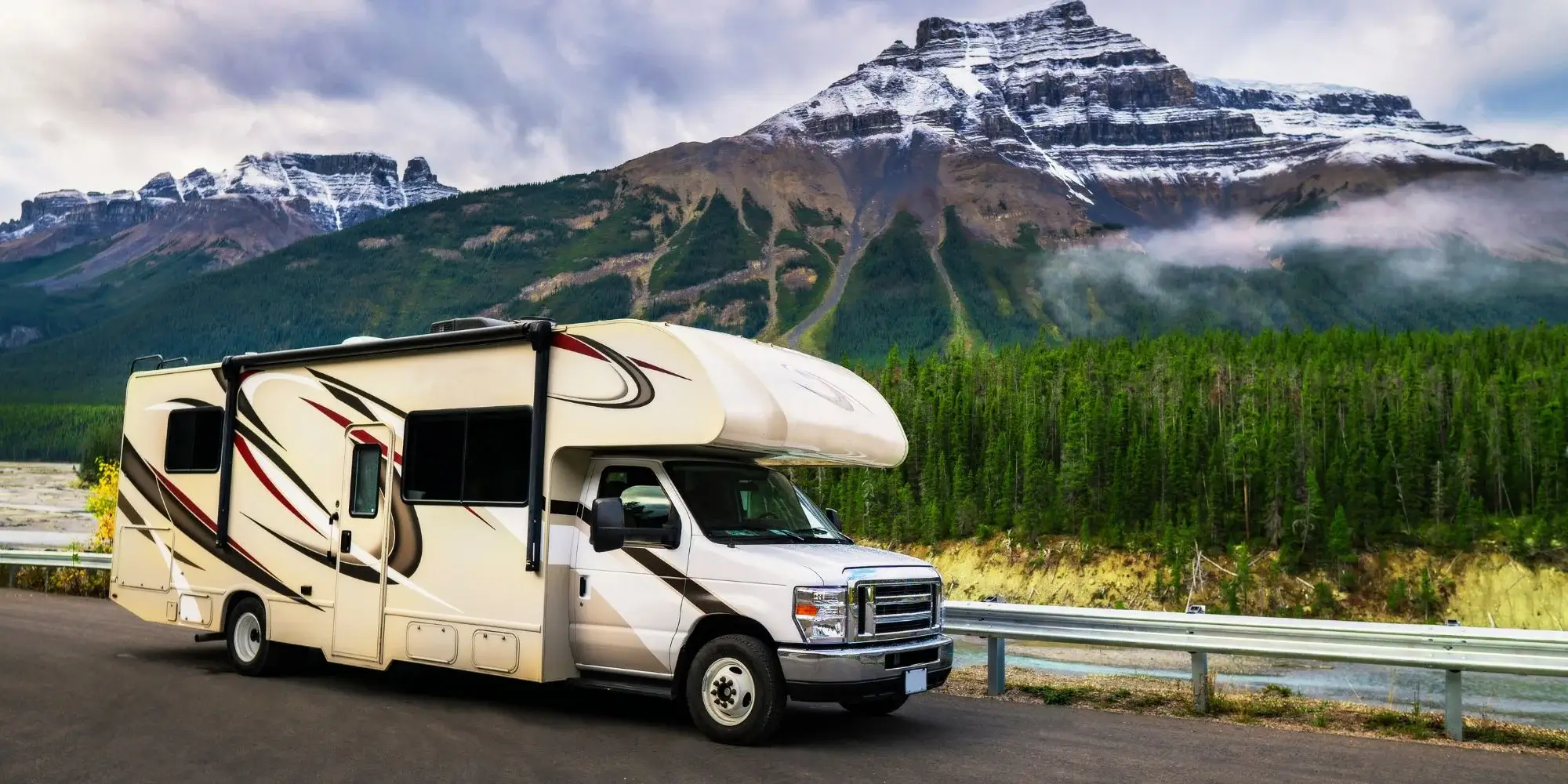 Class C RV in mountainous terrain