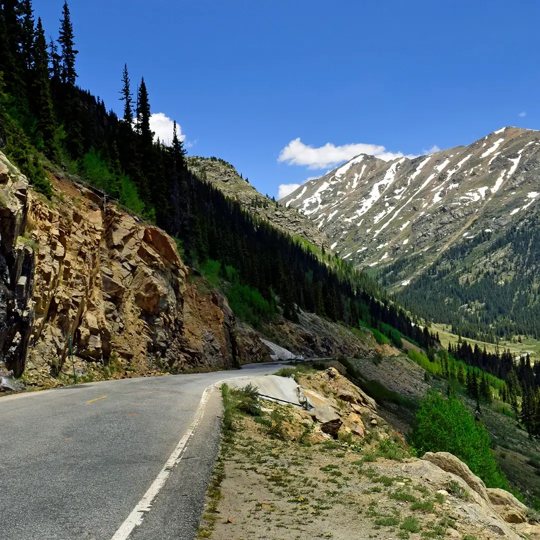Mountain road without vehicles
